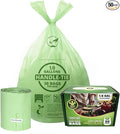 1.6 Gallon Compostable Trash Bags Drawstring, Heavy Duty Extra Thick 0.6 Mil, 6.06 Liter, 50 Bags, Small Kitchen Food Scrap Waste Bag, Unscented Pet Waste Bags, US BPI and OK Compost Home Certified