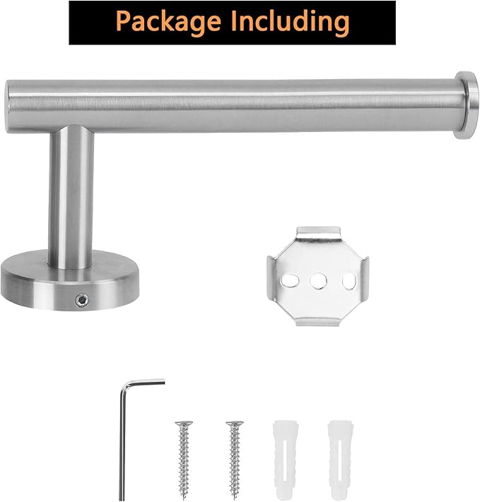 NearMoon Bathroom Toilet Paper Holder, Premium SUS304 Stainless Steel Rustproof Wall Mounted Toilet Roll Holder for Bathroom, Kitchen (10 Pack, Brushed Nickel)
