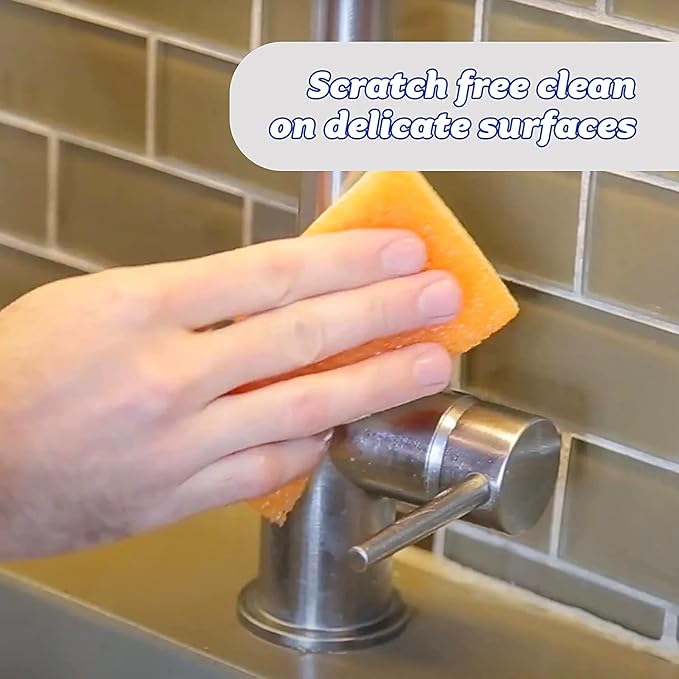 Scrub Daddy Sponge Daddy - Scratch-Free Multipurpose Kitchen & Dish Sponge - BPA Free & Made with Polymer Foam - Stain & Odor Resistant (4 Count)