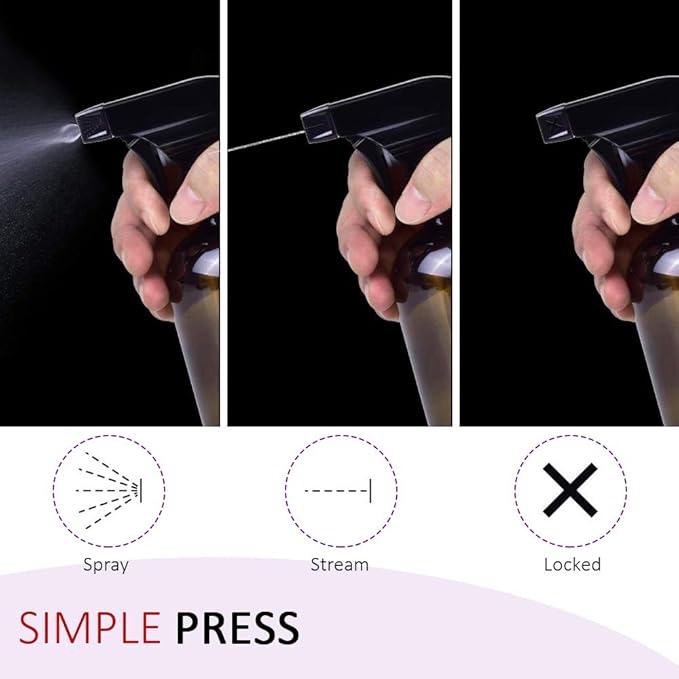 AMORIX 50PCS Spray Bottle Tops Black Trigger Sprayer Heavy Duty Replacement Nozzle with Mist Spray & Stream Sprayer, Fits Standard 28/400 Neck Bottles + Tag Label Stickers
