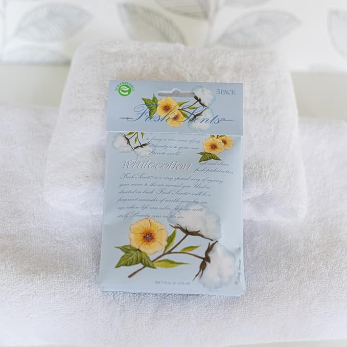 WILLOWBROOK | Fresh Scents Scented Sachet Packet | White Cotton | Air Freshener Bags for Drawers, Closets, Cars | 6 Pack | Long Lasting Home Fragrance