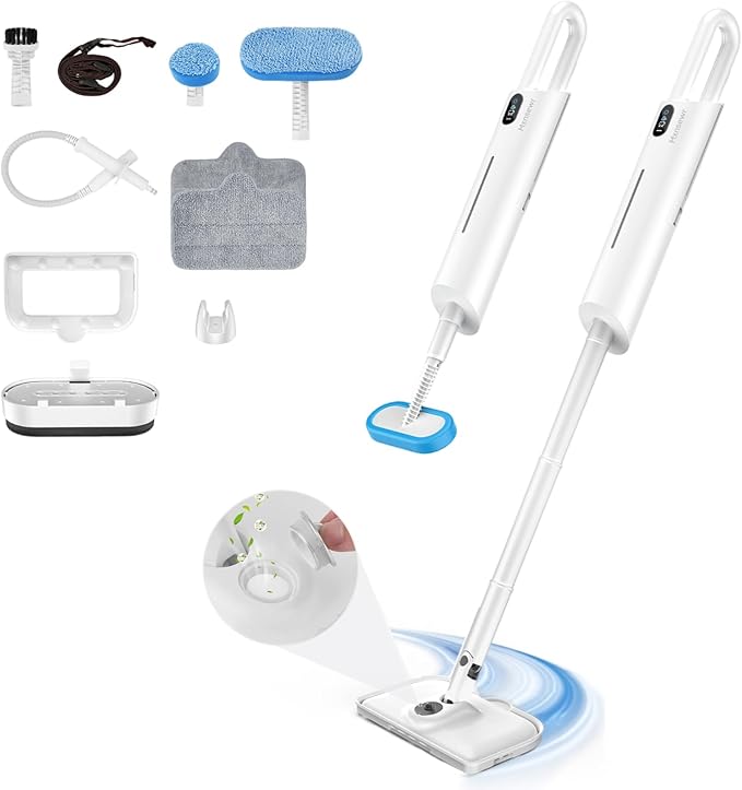 Steam Mop All-in-one for Floor Cleaning, MultiPurpose Steam Cleaner for Home with 13 Accessories, Detachable Handheld Floor Steamer with Scent Container and strap for Hardwood,Tiles,Cloths and Carpet