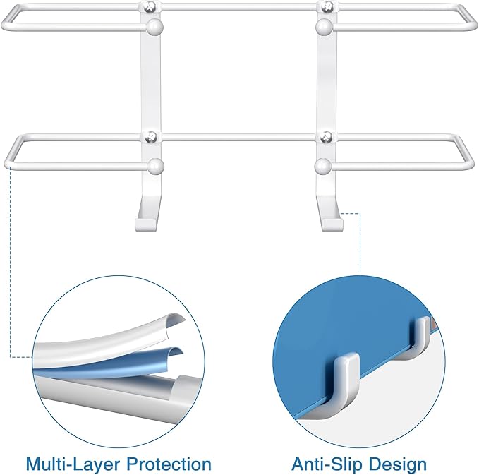 niffgaff Glove Box Dispenser Wall Mount: White Glove Holder Organizer for Disposable Glove Box & Tissue Box - Glove Organizer on Wall in Lab, Kitchen, Bathroom, Garage