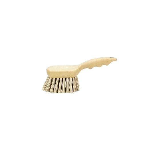 SPARTA 40541EC25 Plastic Scrub Brush, Utility Brush, Kitchen Brush With Hanging Hole For Cleaning, 8 Inches, Tan