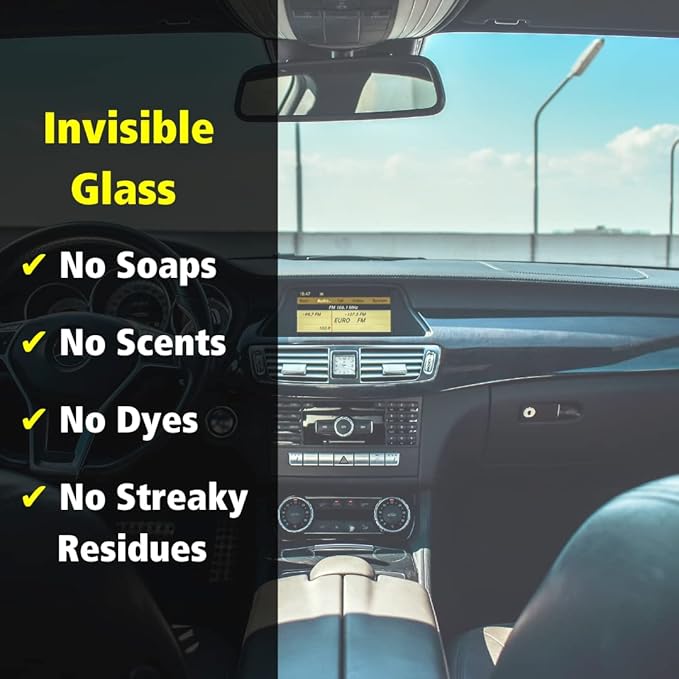 Invisible Glass 92163-2PK Premium Glass and Window Cleaner for Auto and Home Cleans Glass, Windows, Windshields, and More, Streak-Free, Ammonia-Free, Tint-Safe, 16 fl oz (Pack of 2)