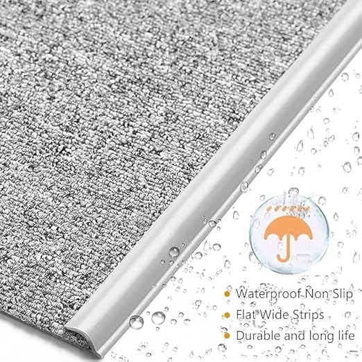 Self Adhesive Carpet Transition Strip with Edge Trim, Designed for Seamless Transitions from Carpet to Tile or Vinyl Floors, Perfect for Doorways.(Gray,6ft)