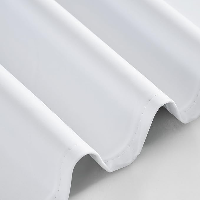 PONY DANCE White Total Blackout Curtains 84 inch Length 2 Panels Set, 100% Black Out Grommet Thermal Insulated Drapes for Bedroom, Noise Reducing Window Treatments for Living Room, 34" W x 84" L