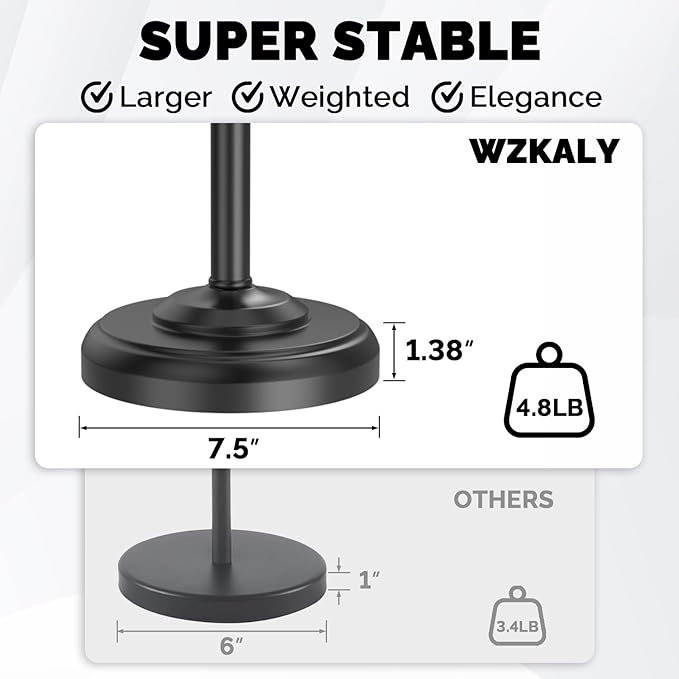 Black Toilet Paper Holder Stand, Matte Black Toilet Paper Holder Free Standing, Post Pivoting Design & Stable Weighted Base SUS304 Stainless Steel for Bathroom(Mega Roll)