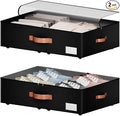 Underbed Storage With Wheels,Large Capacity 7.5 inches Height Storage Bins,Rolling Underbed Shoe Storage Containers,dorm Storage Drawers for clothes & blankets