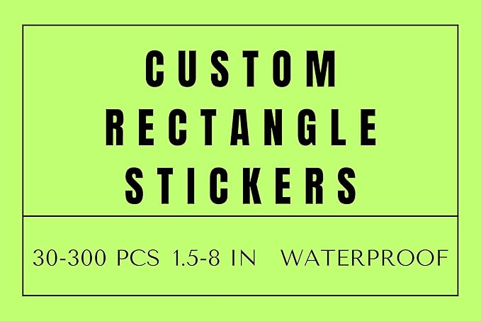 Custom Rectangle Stickers for Business Logo, Custom Rectangle Labels for Candle Jar Coffee, 30-300 pcs, Waterproof Glossy Vinyl Stickers, Upload Your Design (6x4 in)