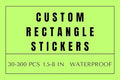 Custom Rectangle Stickers for Business Logo, Custom Rectangle Labels for Candle Jar Coffee, 30-300 pcs, Waterproof Glossy Vinyl Stickers, Upload Your Design (6x2.5 in)