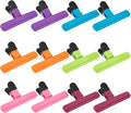OWLKELA Chip Clip, 12 Pack Colors Wide Open Bag Clips for Food Storage, Heavy Duty Seal Grips Plastic Food Clips for Snack, Food Packages (6 inch x 3.4 inch)