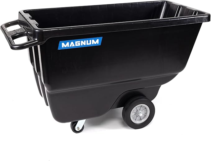 Tilt Truck, 1/2 Cu. Yd. Capacity Dump Cart with Heavy Duty 12” Wheels & 5” Casters for Handling, Transporting on Construction Jobsites, 750 lbs, Trash Cart with Wheels DUC12A-04PK (4-Pack)