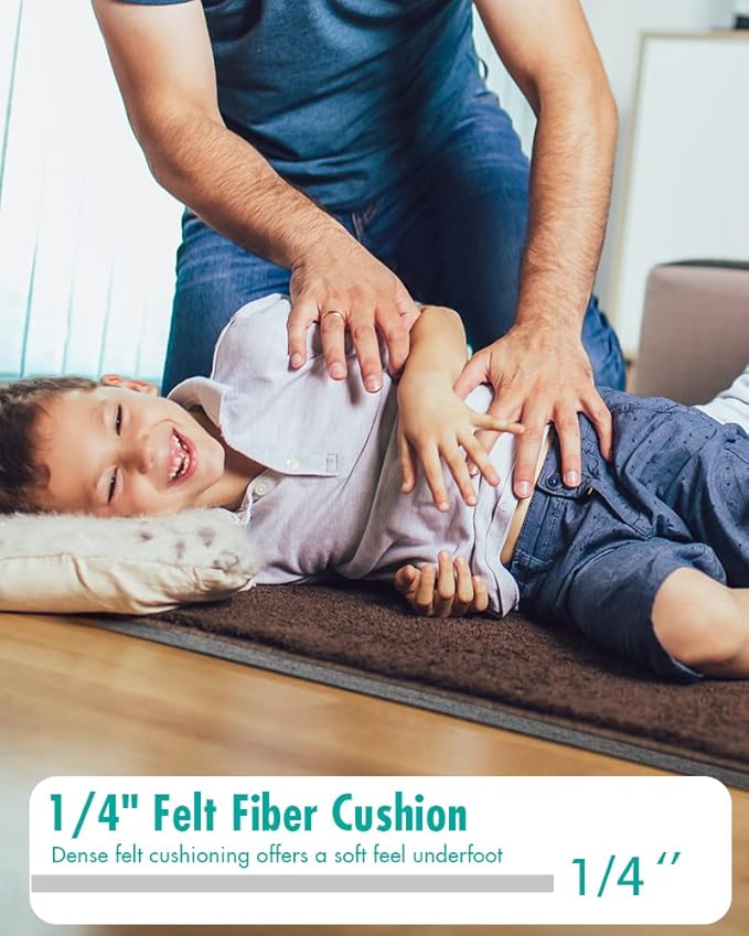 Non Slip Rug Pad Gripper - 2x5 Feet 1/4” Extra Thick Felt Under Rug for Runner Rugs and Hardwood Floors,Super Cushioned Non Skid Carpet Padding