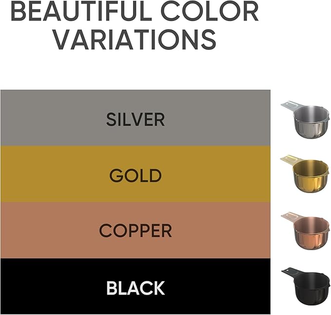 Color Up ½ Cup Measuring Cup (120 ml) – Premium Chrome Stainless Steel, Accurate for Wet & Dry Ingredients, Embossed Markings, Easy-Pour Spouts, Dishwasher-Safe, Kitchen Essential