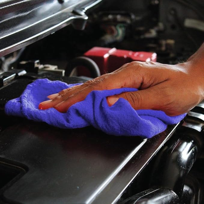 Shop Towels (Blue, 2000-Pack) - Bulk Cleaning Towel in a Bag, Mechanic Cotton Wipes for Car Maintenance, Auto Mechanics & Garage, Wipe Grease & Oil, Machine Wash & Reusable