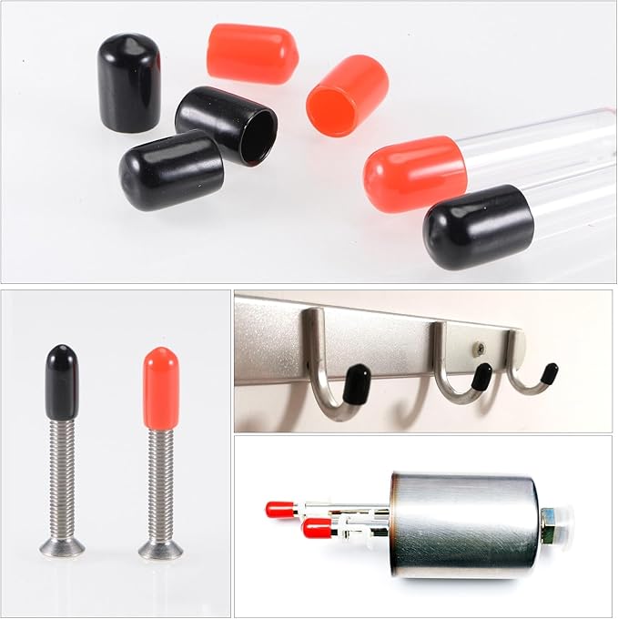 uxcell 20pcs Rubber End Caps 1/14"(1.8mm) ID Vinyl Round Tube Bolt Cap Cover Thread Protectors Gold