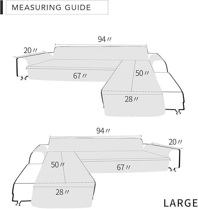 Easy-Going L Shaped Sofa Slipcover Sectional Couch Cover - Reversible, Pet & Kid Friendly (Large, Wine/Wine)