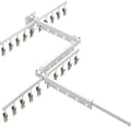 Hoimpro White 51" Clothes Drying Rack Retractable Foldable Wall Mounted, Tri-Fold Space Saving Collapsible for Hanging Clothing Coat, Ideal for Patio, Laundry Room Organization and Storage, Bathroom