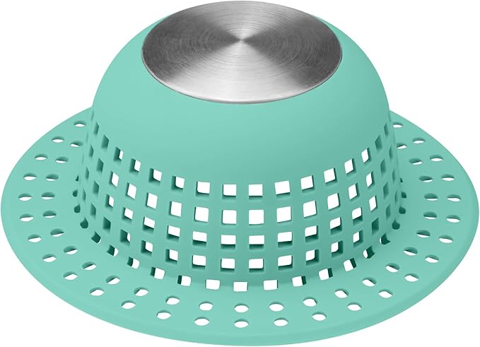 Shower Drain Hair Catcher, Bathtub Drain Cover Foldable Silicone Shower & Tub Protector for Pop-Up & Regular Drains