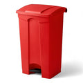 PRO&Family Step-On Trash Can with Lid, Plastic Waste Bin, Foot Pedal Operation (Red, 23 Gallon)