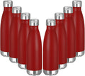 VEGOND 17oz Stainless Steel Water Bottles Bulk, Reusable Metal Sports Water Bottle Keeps Drink Hot and Cold, BPA Free Double Wall Vacuum Cola Shape Insulated Water Bottles for Camping Gym, 8 Pack