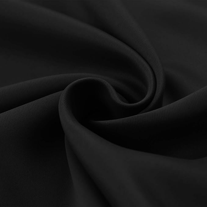 BGment Black Blackout Curtains 90 Inch Long for Bedroom 2 Panels - Room Darkening Drapes Thermal Insulated with Rod Pocket Heat Blocking for Summer Living Room, 52 X 90 Inch