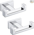 Angle Simple Double Towel Hooks, SUS 304 Stainless Steel Robe Coat Wall Hooks for Bathroom, Polished Chrome, 2 Pack