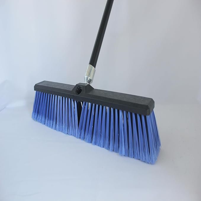 3PCS Push Broom Head Outdoor Large Stiff Bristle Broom Head - Excellent Cleaning Performance - Easy Installation Broom Head(Blue, 18 inches)