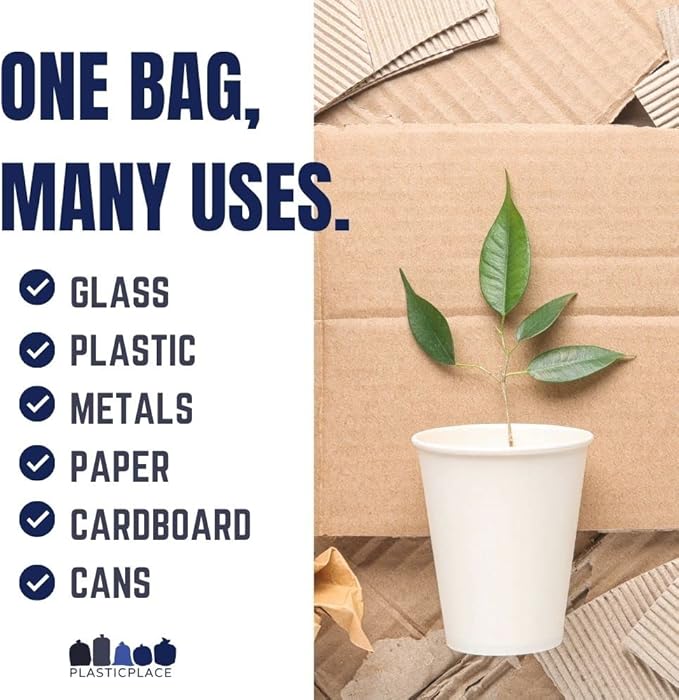 55 Gallon Recycling Bags, 1.5 Mil, Blue, 38x55, 100/Case