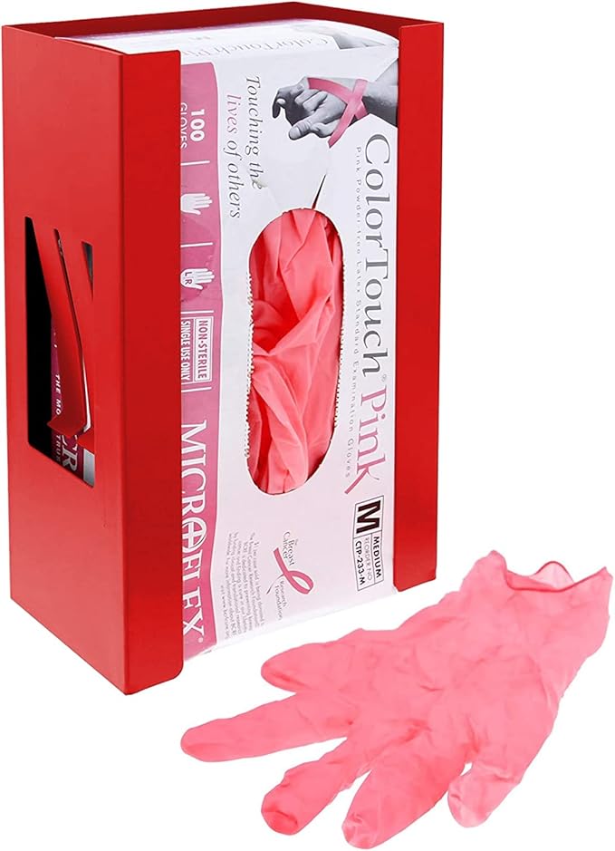 AIRTOON 2PCS Magnetic Glove Dispenser, Disposable Gloves Box Holder, Glove Holder for Wall Mount, Magnetic Glove Box Holder, Red and Black