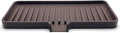 Happitasa Silicone Soap Dish Tray and Sponge Holder with Drain Chute | Bathroom and Kitchen Sink Organizer Caddy (Dark Chocolate, 9"x3.5", 5.6 Ounces)