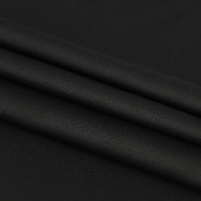 DWCN French Door Curtains – Rod Pocket Thermal Blackout Curtain for Doors with Glass Window, Kitchen and Patio Doors for Privacy, 25 X 72 Inches Long, 1 Curtain Panel with Tieback,Black
