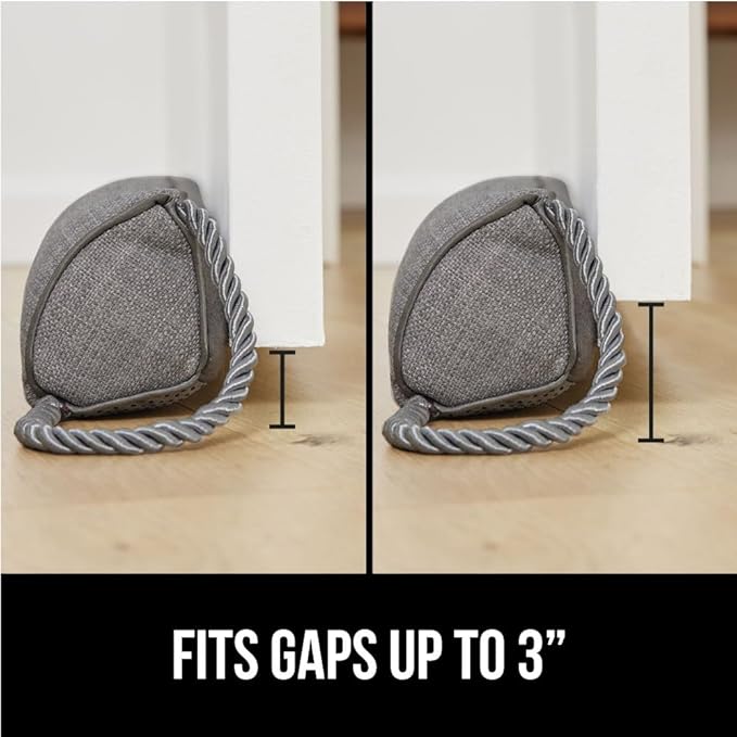 GORILLA GRIP Door Draft Stopper for Bottom of Doors, Weather Stripping Seal Blocks Hot Air, Noise, Bugs, Keeps Cold AC in, Sound Proofing Easy Install Gap Filler, Home Essentials, 32 Inch 2 Pack, Gray