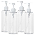 Yebeauty Pump Bottle Dispenser, 3 Pack 17oz/500ml Dish Lotion Soap Dispenser Plastic Liquid Shampoo Container for Bathroom Kitchen Hotel Body Wash, Clear
