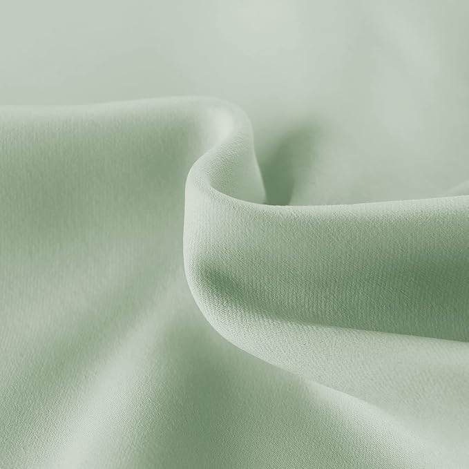 DWCN French Door Curtains – Rod Pocket Thermal Blackout Curtain for Doors with Glass Window, Kitchen and Patio Doors for Privacy, 54 X 72 Inches Long, 1 Curtain Panel with Tieback, Bean Green
