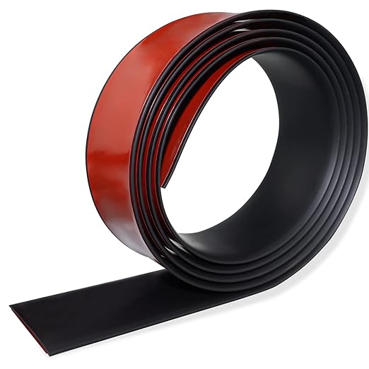 Floor Transition Strip Self Adhesive Floor Cover Strips Laminate 2" Wide Vinyl Flat Divider Transitions (5cm, 3.3Ft, Black)
