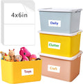 150 Pcs Labels for Storage Bins, 6 X 4 Inch Removable Labels for Storage Bins, Tear Resistant No Residue Storage Bin Labels, Matte White Blank Box Labels for School, Home, Business