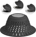 zaa Bathtub Drain Hair Catcher, Silicone Collapsible 1 Pack Drain Protector for Pop-Up and Regular Drains of Shower,Tub, Bathroom, Sink, Charcoal Black