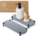 2PCS Water Absorbing Stone Soap Tray for Kitchen Bathroom Sink, Quick Dry Diatomaceous Earth Drying Rack and Shower Caddy, Soap Dispenser and Sponge Holder Organizer for Countertop