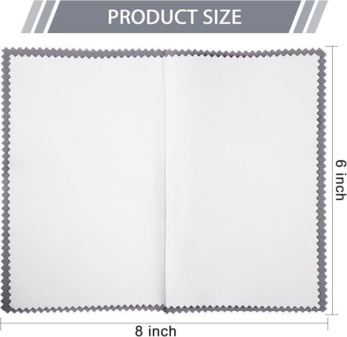 Breling 20 Pcs Silver Jewelry Polishing Cloths 6 x 8 inches Jewelry Cleaning Cloth Sterling Polish Cloths for Jewelry