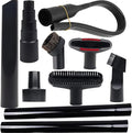 10 Pcs Universal Vacuum Attachments for Shop Vac Accessories - 2 1/2" to 1 1/4" and 1 7/8" to 1" Vacuum Hose Adapter Kit, Vacuum Brush Attachment Flexible Crevice Tool, Vacuum Extension Wand