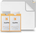K&F CONCEPT 2 Pack Lens Cleaning Cloth | Microfiber Cleaning Cloth | Glasses Cleaning Cloths | Eyeglass Lens Cleaner | Eyeglasses, Camera Lens, VR/AR Headset, and Screen Cleaning | White & Grey