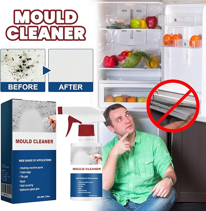Mould Cleaner Spray Powerful Foam Cleaning Spray | Multi-Surface Fast-Acting Stain Remover for Kitchen, Bathroom, Wall and Tile Cleaning, No Scrubbing Required (1, 2.04oz)