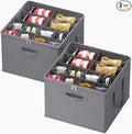Lifewit Shoe Storage Organizer for Closet Fits 12-16 Pairs, Fabric Large Shoe Box Storage Containers with Clear Cover, Foldable Bins Fit for Boots Heels Sneakers 17"(L) x 17"(W) x 12.5"(H) 2 Pack Gray