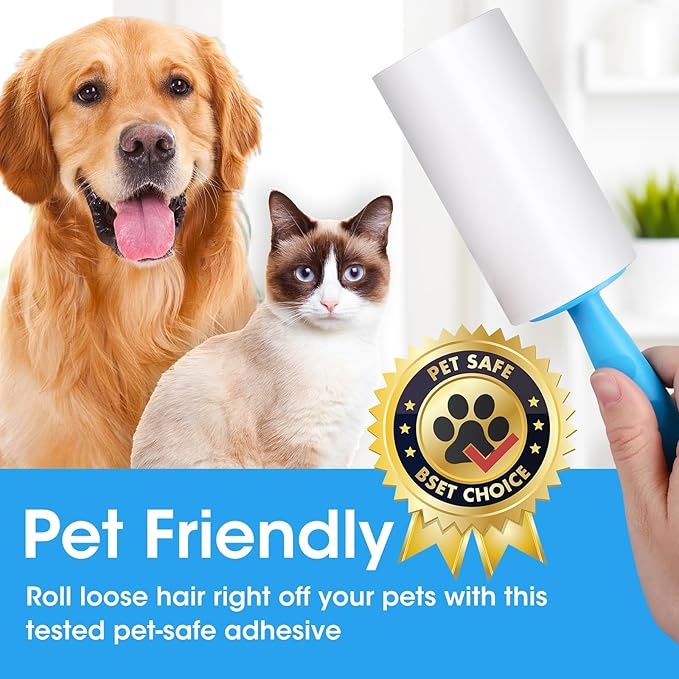 AZEN Lint Roller, Lint Rollers for Pet Hair Extra Sticky, 600 Sheets Lint Roller with 3 Upgraded Handles, 6 Roller Portable Lint Remover for Clothes, Pet Hair Remover, Lint Rollers for Clothes