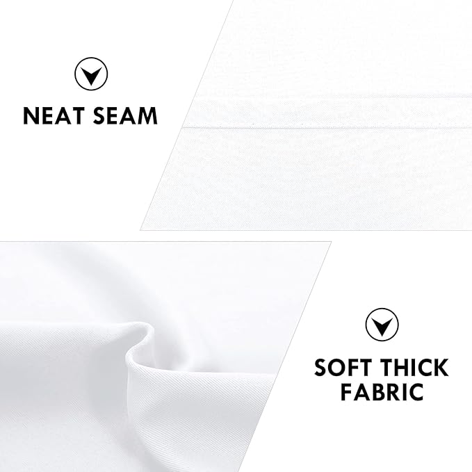 DWCN White Curtains for Living Room Thermal Insulated, 50% Light Blocking Curtains for Bedroom, Dining Room Window, W 42x L 54 Inch, Set of 2 Rod Pocket Curtain Panels