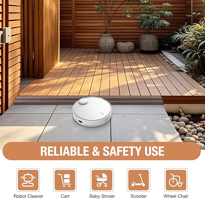 Floor Transition Strip Self Adhesive Vinyl Door Threshold for Doorways Carpet Edging Trim Overlap Edge Reducer for Laminate Floor, Carpet, Tile (Smoked Brown Wood Grain, 2/5" to 3/5", 3.3Ft)