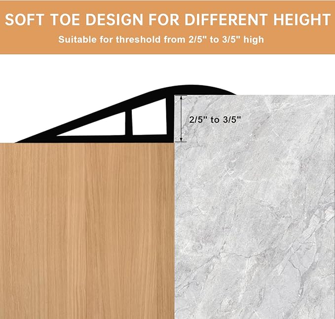 Vinyl Door Threshold Flooring Transition Strip Self Adhesive Carpet Edging Strip for Laminate Doorway Edge Threshold from 2/5" to 3/5" (Light Yellow Wood Grain, 10 Ft)