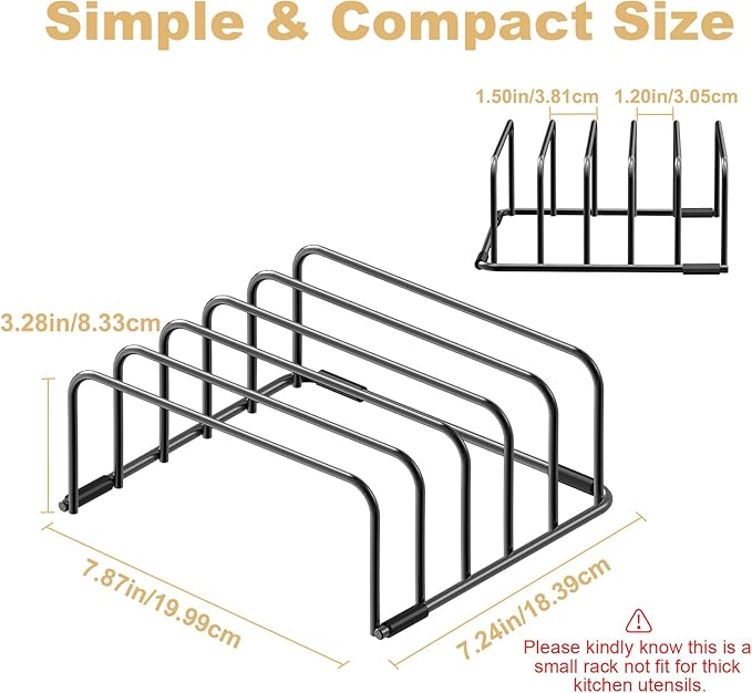 Cutting Board Organizer, [2-Pack] Cutting Board Holder Rack Baking Cookie Pan Sheets Cooling Small Racks Storage Stand for Kitchen Cabinet Countertop Bakeware Organizer 7.87 x 7.24 x 3.28 in